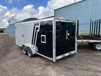 Neo All-Aluminum Enclosed Snowmobile Trailers - In Stock Now These trailers come standard with cable...