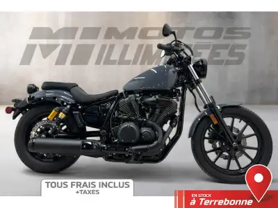 YAMAHA BOLT R SPEC 2022 Gris 2919 km au compteur. Motos Illimitées Terrebonne. Prix de vente inclus...