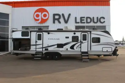 Keystone Cougar Half-Ton travel trailer 32RDBWE highlights: Private Bunkhouse Dual Entry Outdoor Cap...