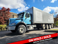  2014 Freightliner M2 26' Curtain Box, Quad Axle, DD13, LOW KMS