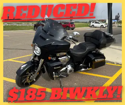MAJOR PRICE REDUCTION! PAYMENTS AS LOW AS $185 BI WKLY! 2022 INDIAN ROADMASTER LTD IN AZURE CRYSTAL....