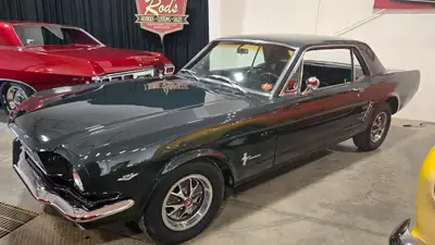1966 Ford Mustang Coupe. A-Code high performance 4-bbl 289 V8 with nice sounding headers and dual ex...