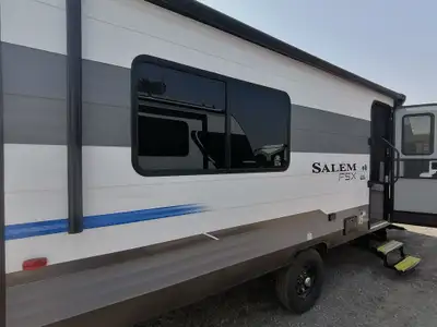 Forest River Salem FSX travel trailer 161QK highlights: U-Shaped Dinette Exterior Shower Private Bed...