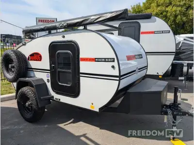 Modern Buggy RV Little Buggy teardrop trailer 10RK highlights: Dual Entry Outside Galley Memory Foam...