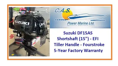 Suzuki DF15AS - Short shaft (15") - Fourstroke - Electronic Fuel Injection - 5 Position Manual Tilt...