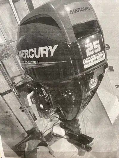 MERCURY 25ELPT FOURSTROKE-ELECTRIC START, POWER TRIM, LOCAL TRADE, FRESHLY SERVICED, PERFECT ENGINE...