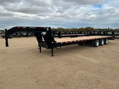 NEW 2025 SWS 8.5 x 34' Gooseneck Trailer Tri Dual Axle 3 x 10,000 lb Axles w/ Electric Brakes all Ax...