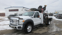 2014 FORD F-550 REG CAB WITH HIAB 077 BOOM CRANE & VMAC COMPORESSOR... AMVIC Licenced.. Financing is... (image 1)