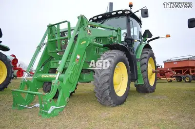 4WD, CAB/BUDDY SEAT, JD H360 SELF LEVELING LOADER, FRONT FENDERS, CAST CENTERS, RACK & PINION, 4 SET...