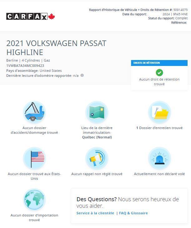 2021 Volkswagen Passat HIGHLINE AUTO *TOIT* CARPLAY SIÈGES CHAUF in Cars & Trucks in Laurentides - Image 2