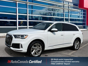 2022 Audi Q7 Komfort 45 Quattro, 7 Pass, Panoramic Sunroof, Nav, Leather, Heated Seats,