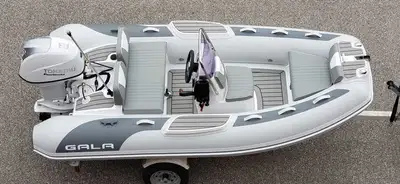 Gala V360 Aluminum Hull RIB power matched with Yamaha 30 HP Outboard Motor with Power Trim & Tilt -...
