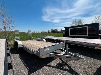 USED 2022 N&N GALVANIZED CAR/EQUIPMENT HAULER 7X18 WITH 10,000LB GVWR AND STAND-UP RAMPS! Our N&N se...