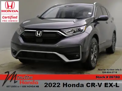 Recent Arrival! 2022 Honda CR-V EX-L Modern Steel Metallic AWD CVT 1.5L I4 Turbocharged DOHC 16V LEV...