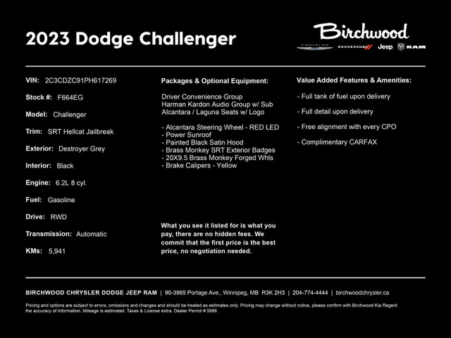 2023 Dodge Challenger SRT Hellcat Jailbreak in Cars & Trucks in Winnipeg - Image 2