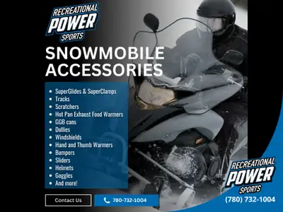 Accessories in stock for all makes and models of snowmobiles: Arctic Cat, Polaris, Skidoo, Yamaha, a...