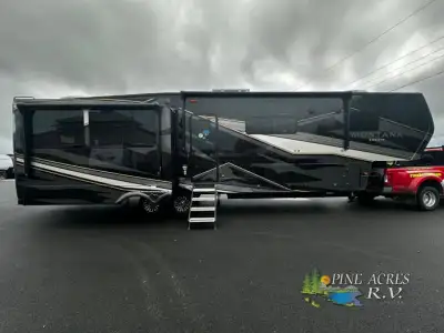 Keystone Montana fifth wheel 3857BR highlights: Two Bedrooms Loft Kitchen Island Rear Living Area Ou...