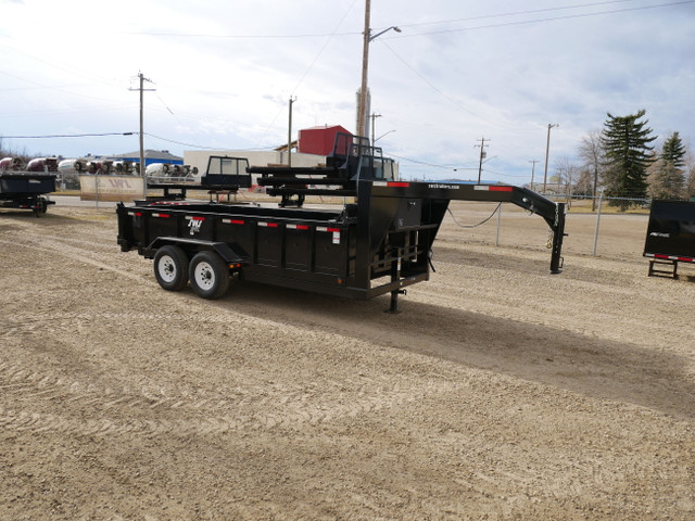 2024 SWS 7 x 16' Hydraulic Gooseneck Dump Trailer (2) 7K Axles in Cargo & Utility Trailers in Grande Prairie - Image 4