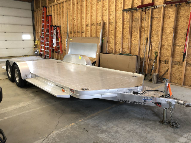 Looks NEW!!! 2020 Flat deck aluminum trailer  in Travel Trailers & Campers in St. Albert - Image 4