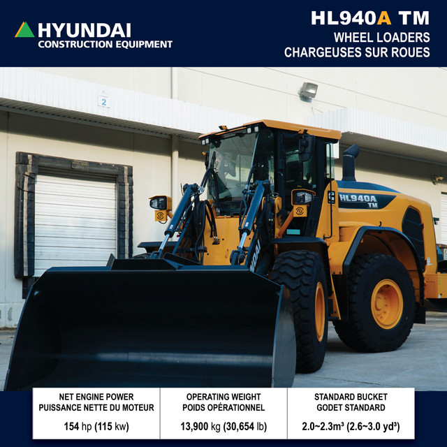 2022 Hyundai Wheel Loader - HL930, HL940, HL955, HL960, HL970 in Heavy Equipment in Truro - Image 3