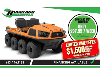 2023 Argo AURORA 850 8X8 Obtenez un rabais de financement de 3 000 $ sur le 2023 AURORA 850! Dépêche...