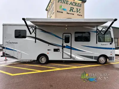 Coachmen Pursuit Class A gas motorhome 29XPS highlights: Bunk Over Cab 10,800 Miles Rear Private Bed...