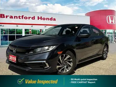 This 2019 Honda Civic Sedan EX boasts a stunning Cosmic Blue Metallic exterior and a sleek black fab...