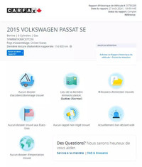 VOLKSWAGEN PASSAT V6 SE 2015/CUIR/TOIT/CAMERA/CRUISE/BLTH/AC/MAGS/AUCUN ACCIDENT/161100KM! VIN: 1VWB... (image 1)