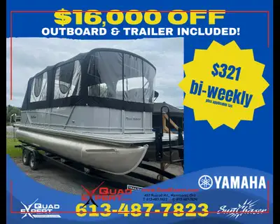 2025 Sunchaser Geneva 24 Sleeper Pontoon Package $16,000 REBATE EXPIRES JUNE 30TH! All-inclusive pri...