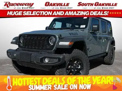 2025 JEEP WRANGLER 4-DOOR WILLYS 4X4 Anvil Exterior Paint Cloth Low Back Bucket Seats 2L Turbocharge...