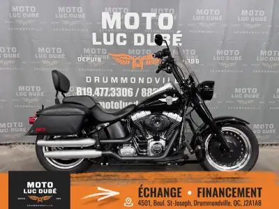 Harley-Davidson FLSTFB Fat Boy Lo 2015 46 096 KM MOTO CANADIENNE ALARME GUIDON SURÉLEVÉ PARE-BRISE D...