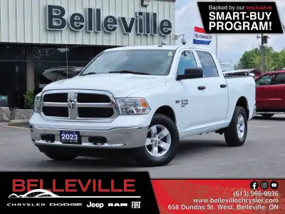 Recent Arrival! Bright White Clearcoat 2023 Ram 1500 Classic SLT SLT / Hemi / Hitch / Brake Controll...