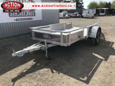HOMEOWNERS SPACE-SAVER SERIES 5 X 10 ALUMINUM UTILITY TRAILER WITH SOLID ALUMINUM SIDES AND REMOVABL...