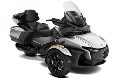NEW 2024 Can-Am RT in hyper silver/black. This 2-up touring model features the Rotax 1330 ACE engine...
