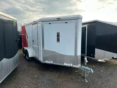 In-stock Clearance on Enclosed Snowmobile Trailers 2025 NEO NAS 7' x 18' Aluminum Snowmobile Trailer...