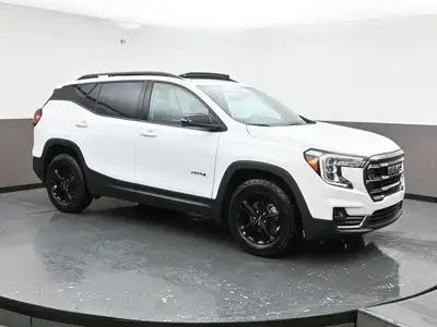 The 2023 GMC Terrain AT4 is a rugged compact SUV with a 1.5L turbocharged engine, all-wheel drive, a...