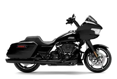 The Road Glide has an aerodynamic Sharknose fairing and a liquid-cooled Milwaukee-Eight 117 engine t...