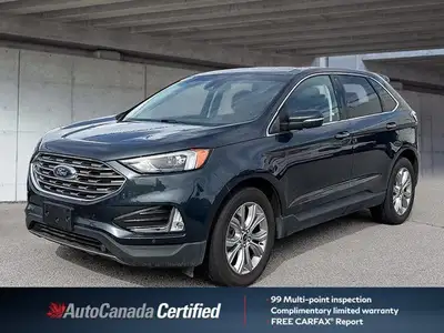 Recent Arrival! Edge Titanium, AWD, Blue Metallic, 12 Speakers, 3.36 Axle Ratio, Air Conditioning, A...