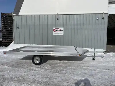 POLARIS V-NOSE OPEN SNOWMOBILE TRAILER - ALL ALUMINUM CONSTRUCTION - DRIVE ON / DRIVE OFF RAMP - SAL...