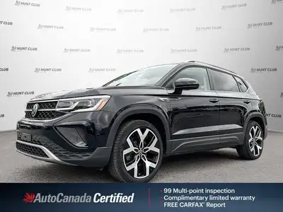 Command attention with the 2022 Volkswagen Taos Highline SUV. This sleek black beauty boasts a panor...