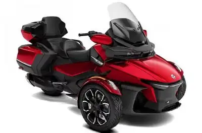 NEW 2024 Can-Am RT in marsala metallic/platinum. This 2-up touring model features the Rotax 1330 ACE...