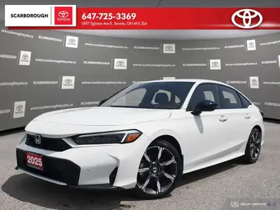 Check out this 2025 Honda Civic Sedan Hybrid Sport Touring eCVT with 10,968 KMS, finished in a sleek...