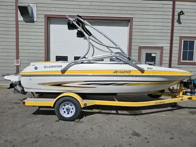 4.3L 190 Hp Wakeboard Tower with board racks and speakers.