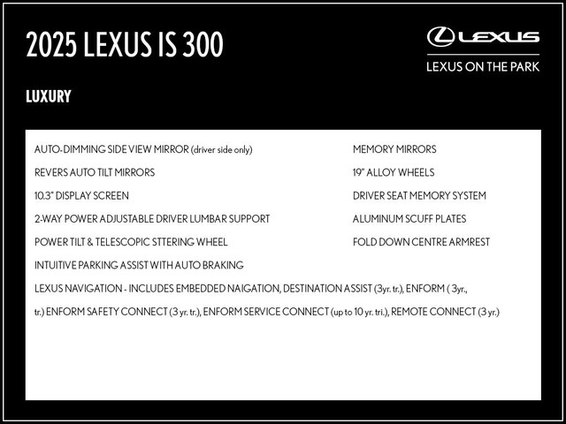 2025 Lexus IS 300 | LUXURY PKG | COMPANY CAR | ACCESSORIES INCL in Cars & Trucks in City of Toronto - Image 2