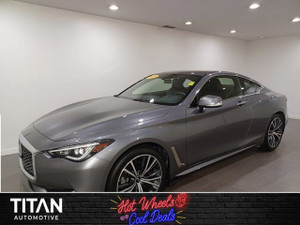 2022 Infiniti Q60 Pure AWD | Graphite Shadow Metallic | Htd Leather | Wireless Apple Car Play | Rain Sense Wipers