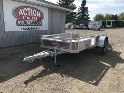 HOMEOWNERS SPACE-SAVER SERIES 5 X 10 ALUMINUM UTILITY TRAILER WITH SOLID ALUMINUM SIDES AND REMOVABL...
