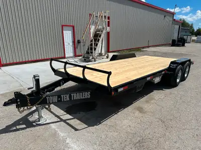 For sale is a Tow Tek Trailers 7 x 20 Steel, Hideaway aluminum ramps, premium spruce deck, and Galva...