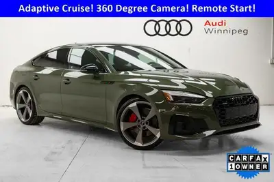 Locally owned + accident-free! Get noticed in this bold District Green Metallic 2024 Audi A5 Sportba...