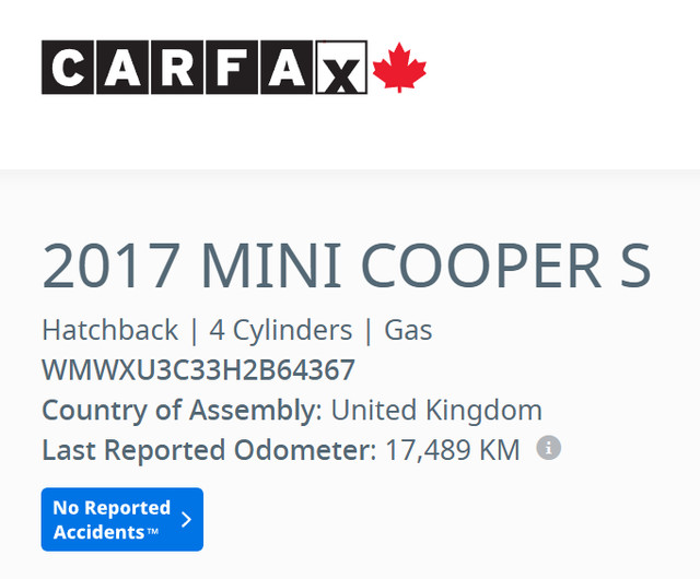 2017 MINI Cooper Hardtop 5 Door S--ONE OWNER! 46726 KM! CERTIFIE in Cars & Trucks in Red Deer - Image 2