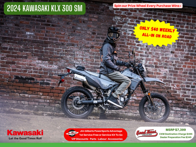 2024 KAWASAKI KLX 300 SM - Only $40 Weekly in Dirt Bikes & Motocross in Fredericton